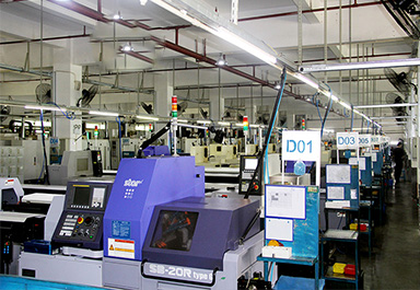 CNC數控車床走心機加工車間 